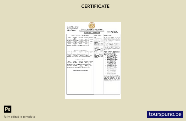 Plantilla de certificado de matrimonio de Afganistán lista para imprimir